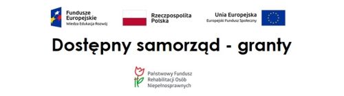 Logo Unii Europejskiej i projektu PFRON Dostępny samorząd