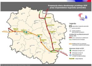 mapka przedstawiająca połączenia kolejowe w województwie