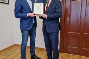 Starosta Wąbrzeski Krzysztof Maćkiewicz z Posłem Marcinem Skonieczką