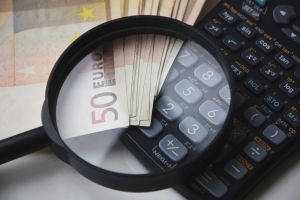 Kalkulator i pieniądze pod lupą