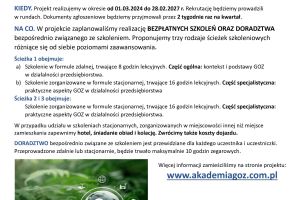 Plakat informujący o projekcie "Akademia GOZ"