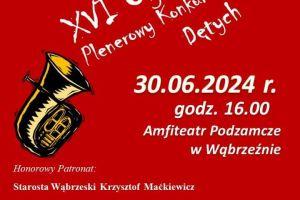 Plakat informujący o wydarzeniu. Na plakacie znajduje się data i godzina rozpoczęcia imprezy oraz kto objął patronatem...