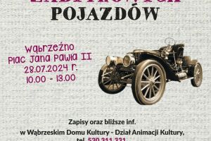 Plakat informujący o Miejskiej Wystawie Zaytkowych Pojazdów