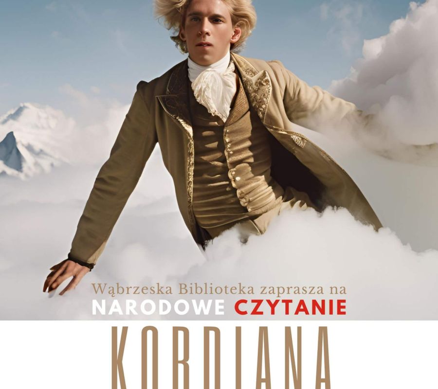 Plakat informujący o Narodowym Czytaniu "Kordiana" Juliusza Słowackiego