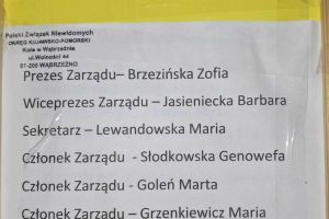 Informacja o składzie Zarządu PZN Okręg Kujawsko-Pomorski Koło Powiatowe w Wąbrzeźnie
