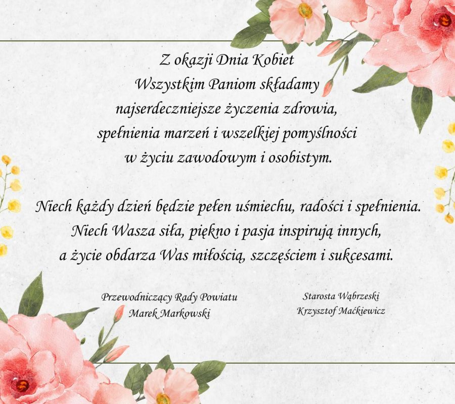 Z okazji Dnia Kobiet Wszystkim Paniom składamy najserdeczniejsze życzenia zdrowia, spełnienia marzeń i wszelkiej...