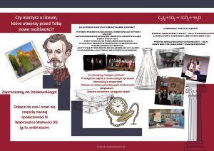 Ulotka promująca szkołę.