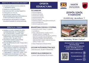 Ulotka promująca szkołę.