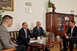 Spotkanie Starosty Wąbrzeskiego i Przewodniczącego Rady Powiatu w Wąbrzeźnie z Wiceministrem Spraw Wewnętrznych i...