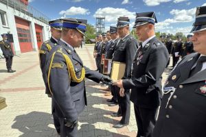 Uroczysty apel z okazji Powiatowych Obchodów Dnia Strażaka w Wąbrzeźnie