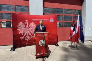 Uroczysty apel z okazji Powiatowych Obchodów Dnia Strażaka w Wąbrzeźnie