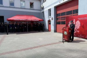 Uroczysty apel z okazji Powiatowych Obchodów Dnia Strażaka w Wąbrzeźnie