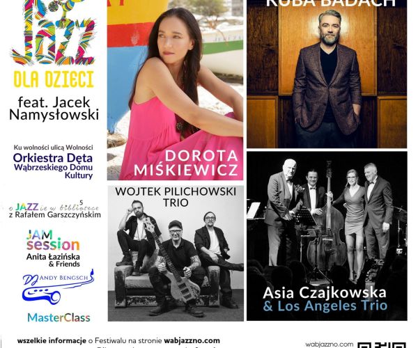Plakat ze szczegółowym programem festiwalu WąbJAZZno.5