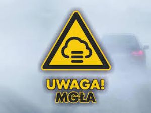 ostrzeżenie uwaga mgła