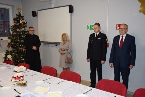 Spotkanie wigilijne w Komendzie Powiatowej Państwowej Straży Pożarnej w Wąbrzeźnie