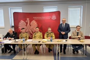 Narada roczna w Komendzie Powiatowej Państwowej Straży Pożarnej w Wąbrzeźnie