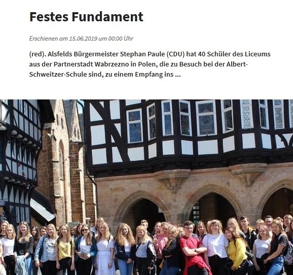 W niemieckiej prasie piszą o uczniach wąbrzeskiego liceum!