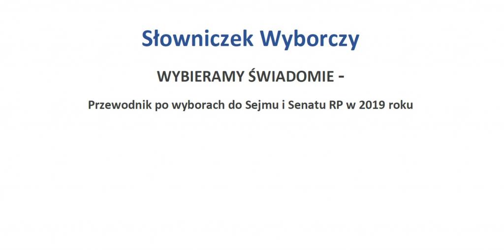 Słowniczek wyborczy 2019
