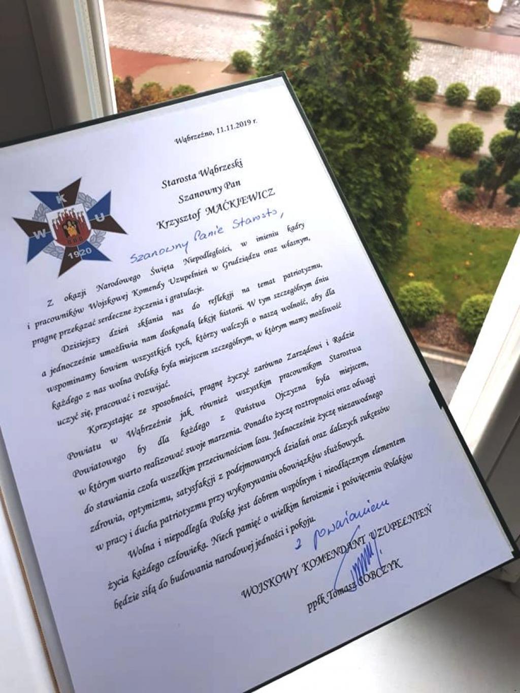 ŻYCZENIA WOSJKOWEGO KOMENDANTA UZUPEŁNIEŃ