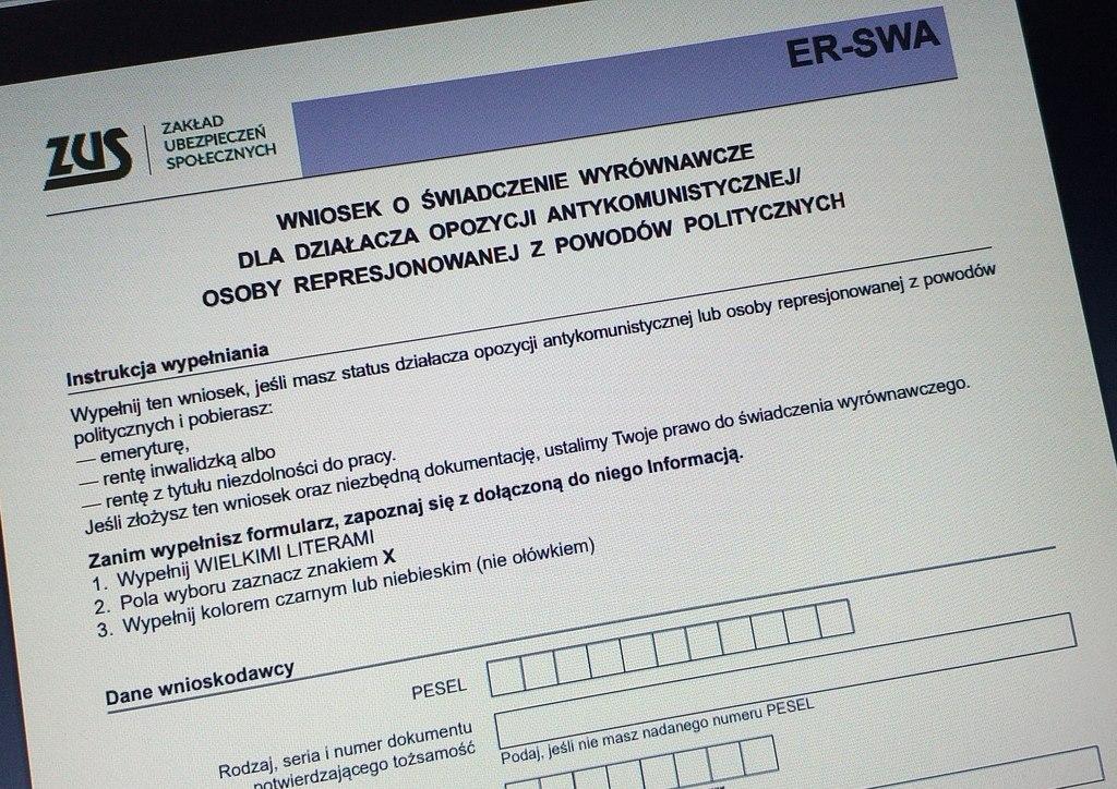 Świadczenie wyrównawcze dla byłych opozycjonistów