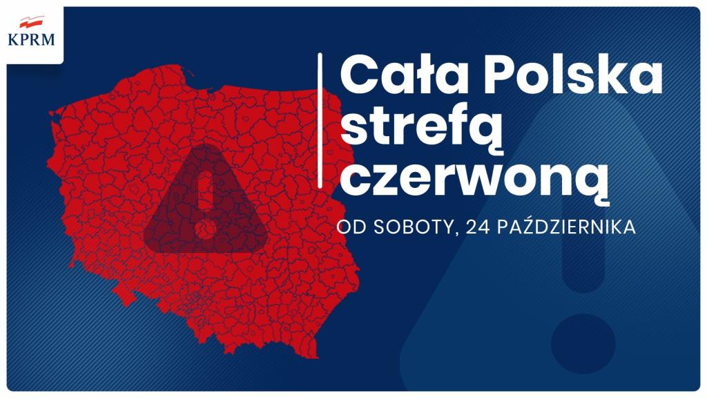 Od soboty 24 października cała Polska czerwoną strefą
