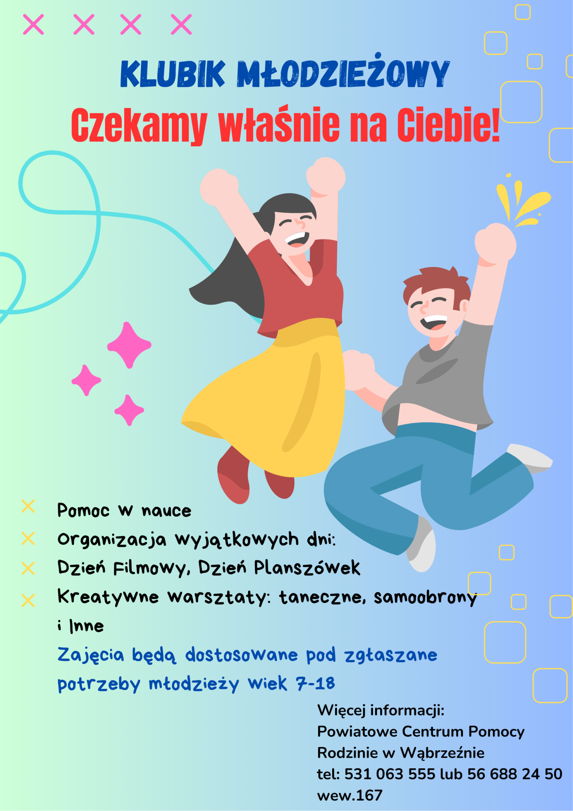 Klubik młodzieżowy - Czekamy właśnie na Ciebie !