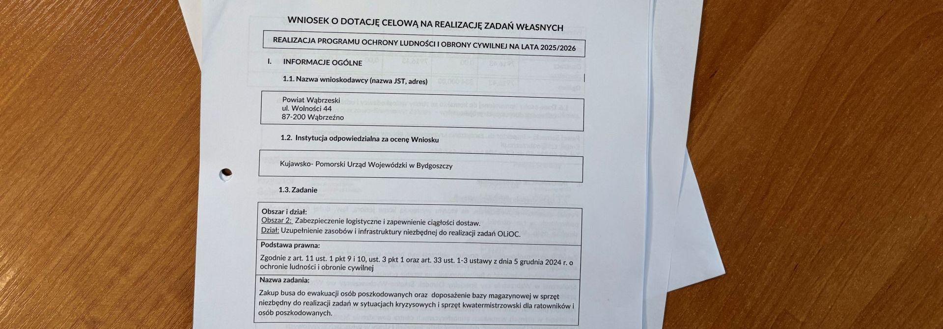 Ponad 204 tys. zł dla powiatu wąbrzeskiego na wzmocnienie ochrony ludności i obrony cywilne