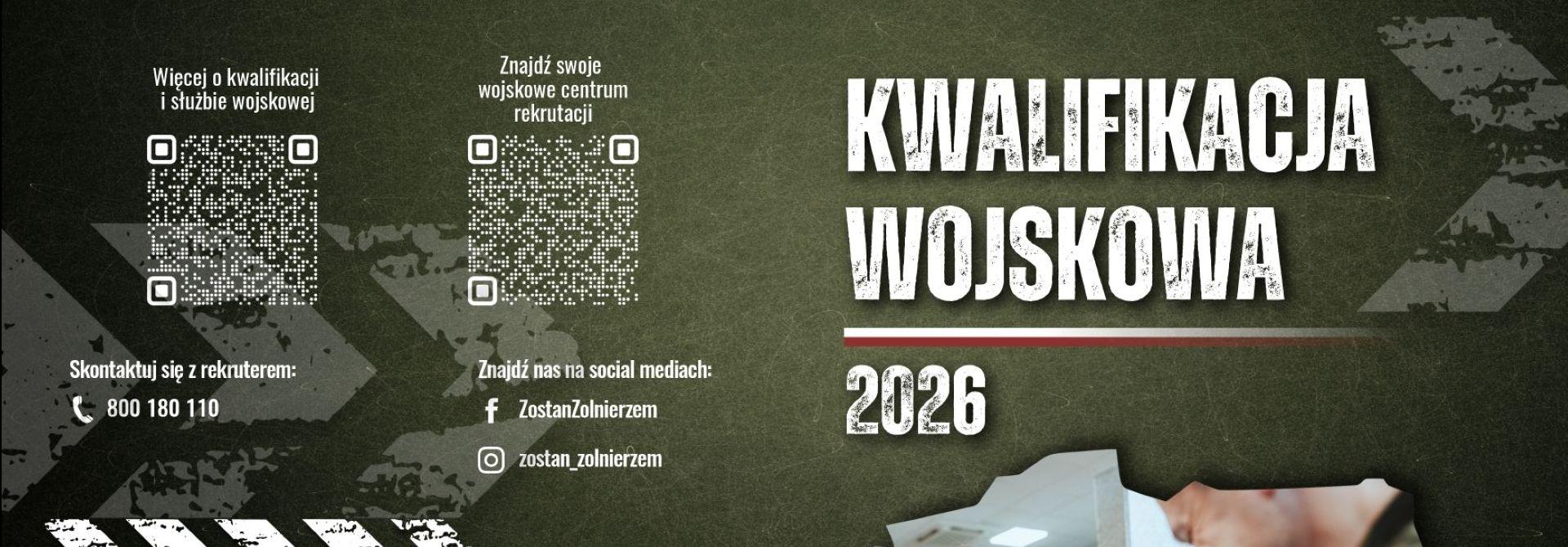 Kwalifikacja wojskowa w powiecie wąbrzeskim 16.04.2026 -27.04.2026 r.